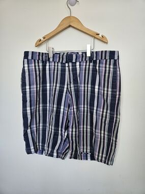 Polo Jeans Co Ralph Lauren Plaid Bermuda Shorts Navy Pink Green 8
